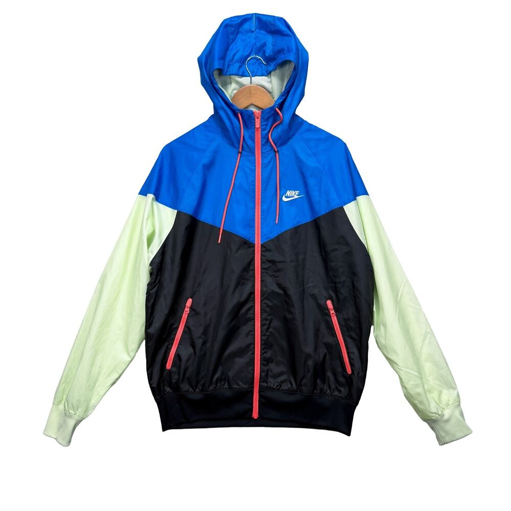Nike Sportswear Windrunner Hooded Jacket Blue Green Colorblock 90s Retro Size S